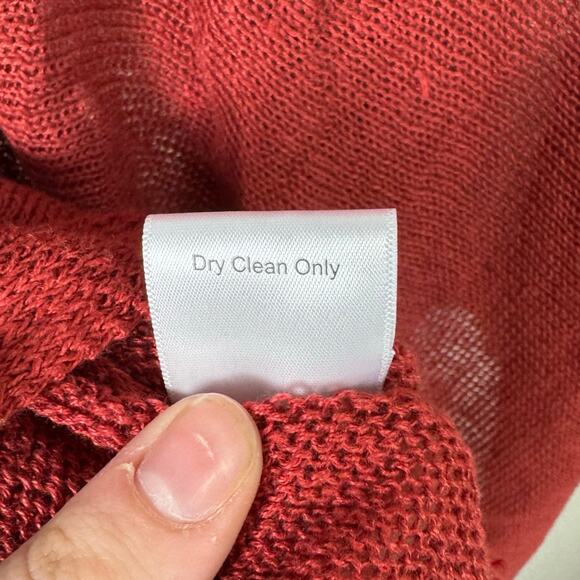 johnny was calme | rust orange sheer fringe knit boho poncho sz XS/S - Picture 9 of 9